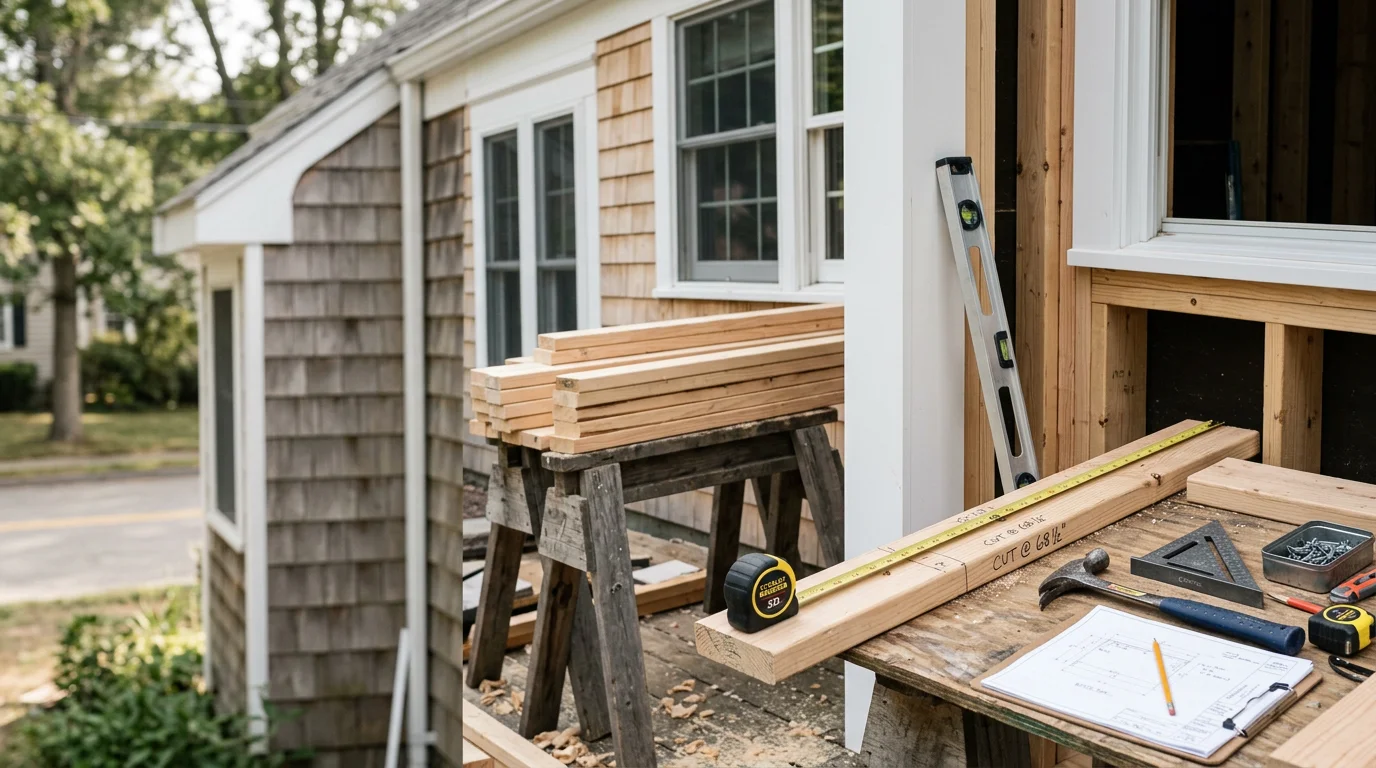 A renovated single-family home exterior in Natick, Massachusetts, showing clean finished work completed by a local general contractor. The home reflects the classic Colonial and Cape Cod styles common throughout the MetroWest area.